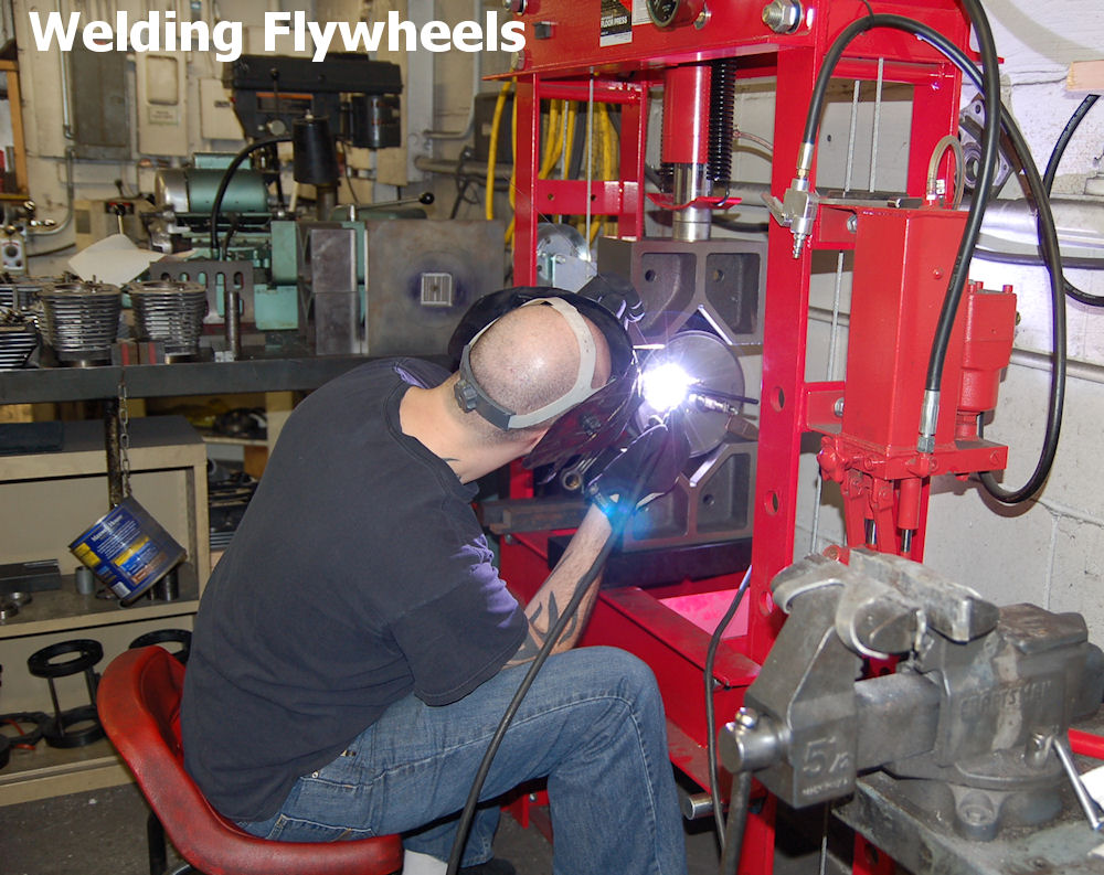 welding Twin Cam flywheels